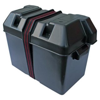 Batteriekasten schwarz mit Haltegurt "Large" Innenmaß (330x180x225mm)